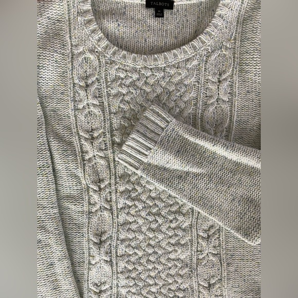 Talbots Cotton Crew Neck Cable Sweater Size Medium. NWOT. - Picture 5 of 6